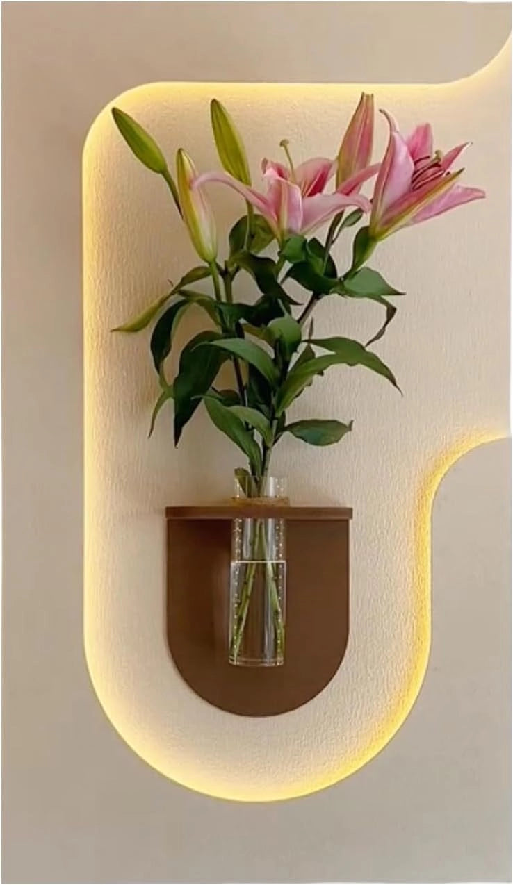 Pure Wood Natural Green Plant Wall Lamp Display (Including Plant Holder)