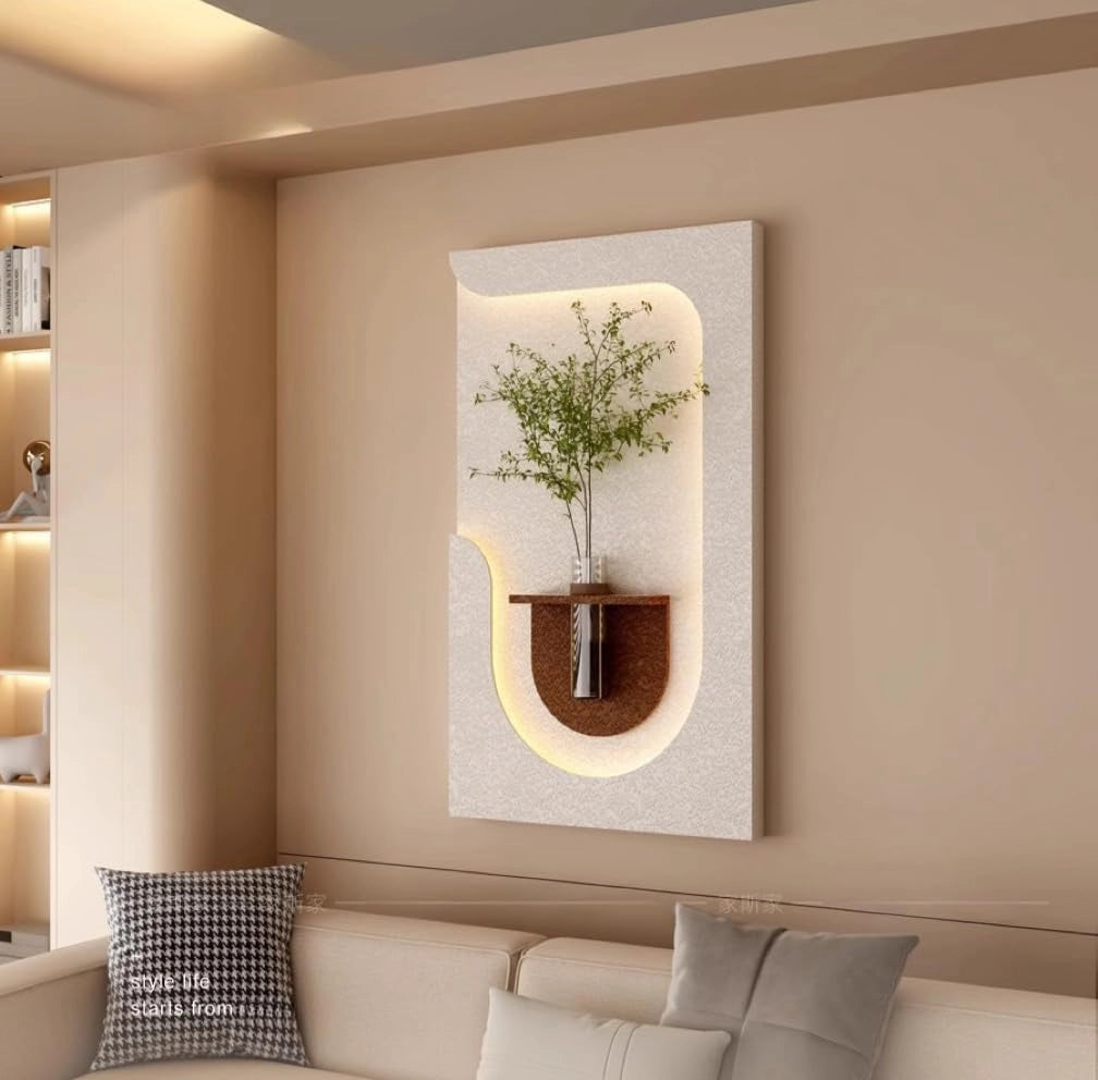 Pure Wood Natural Green Plant Wall Lamp Display (Including Plant Holder)