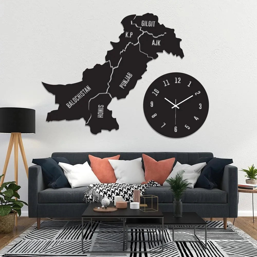 Pakistan Map | Wall Clock