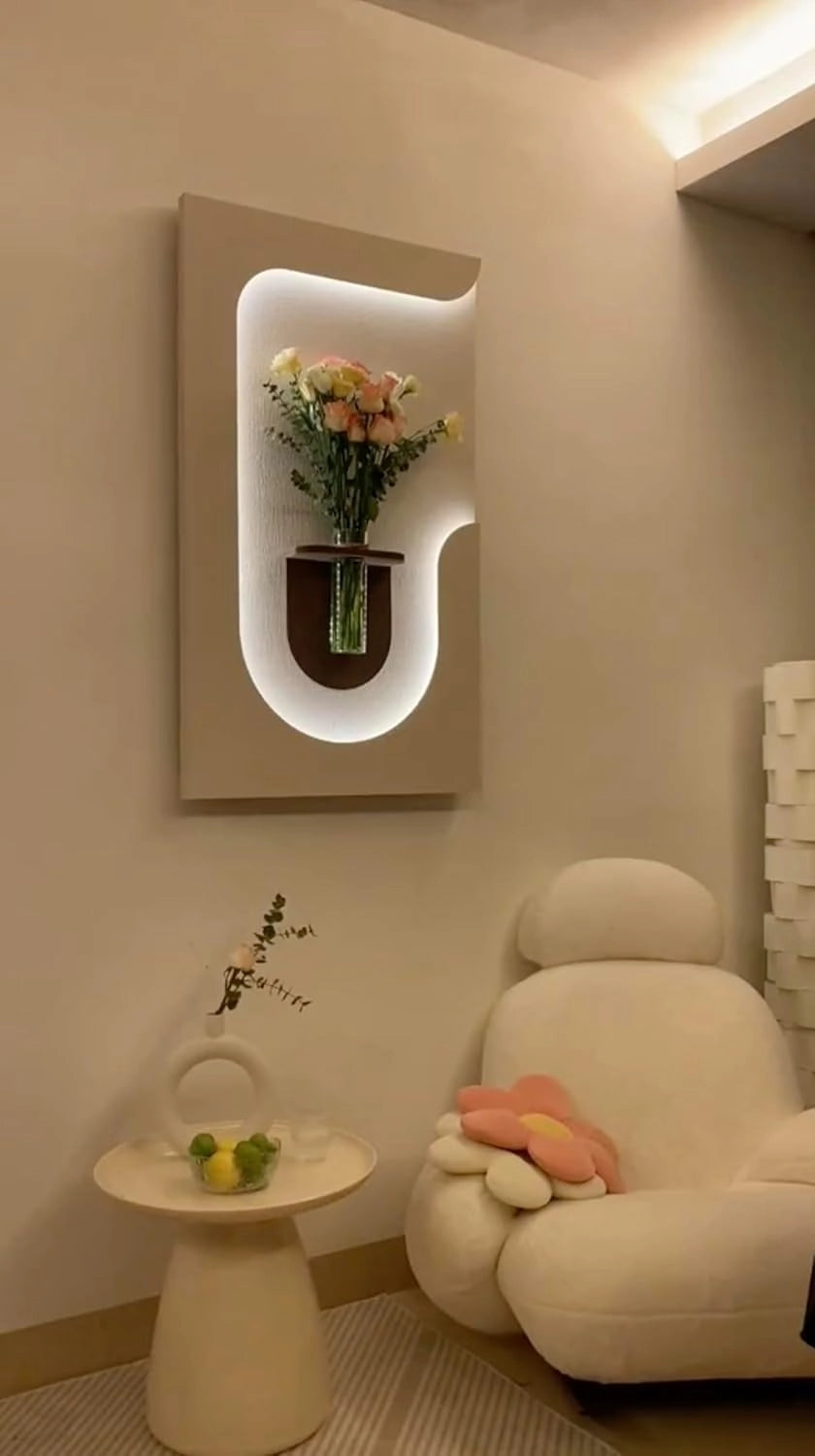 Pure Wood Natural Green Plant Wall Lamp Display (Including Plant Holder)