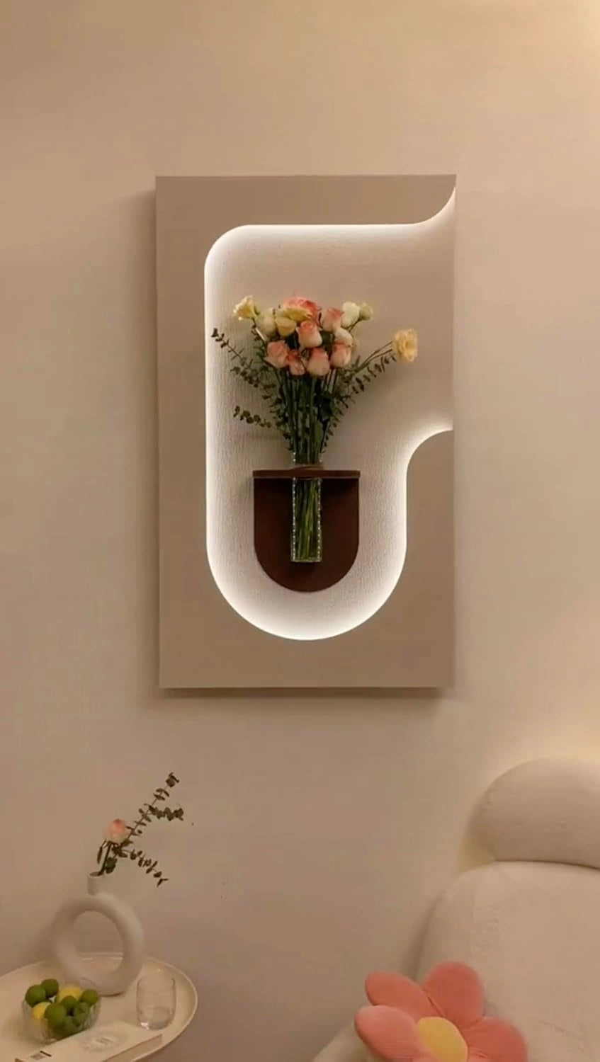 Pure Wood Natural Green Plant Wall Lamp Display (Including Plant Holder)
