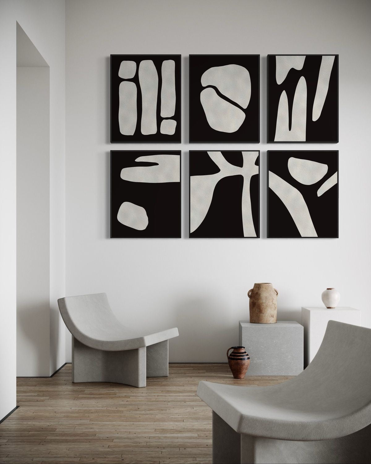 6 Piece Abstract Natural Shapes | Wall Art