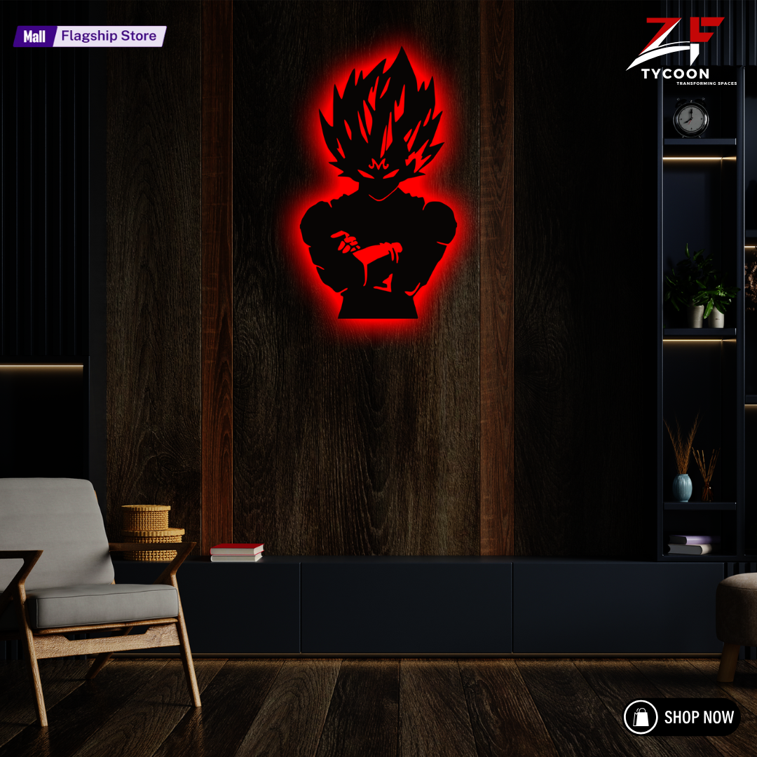 ZF Anime vegeta – goku Cartoon 3D Wall Art Design LED Wooden 7mm Zrk