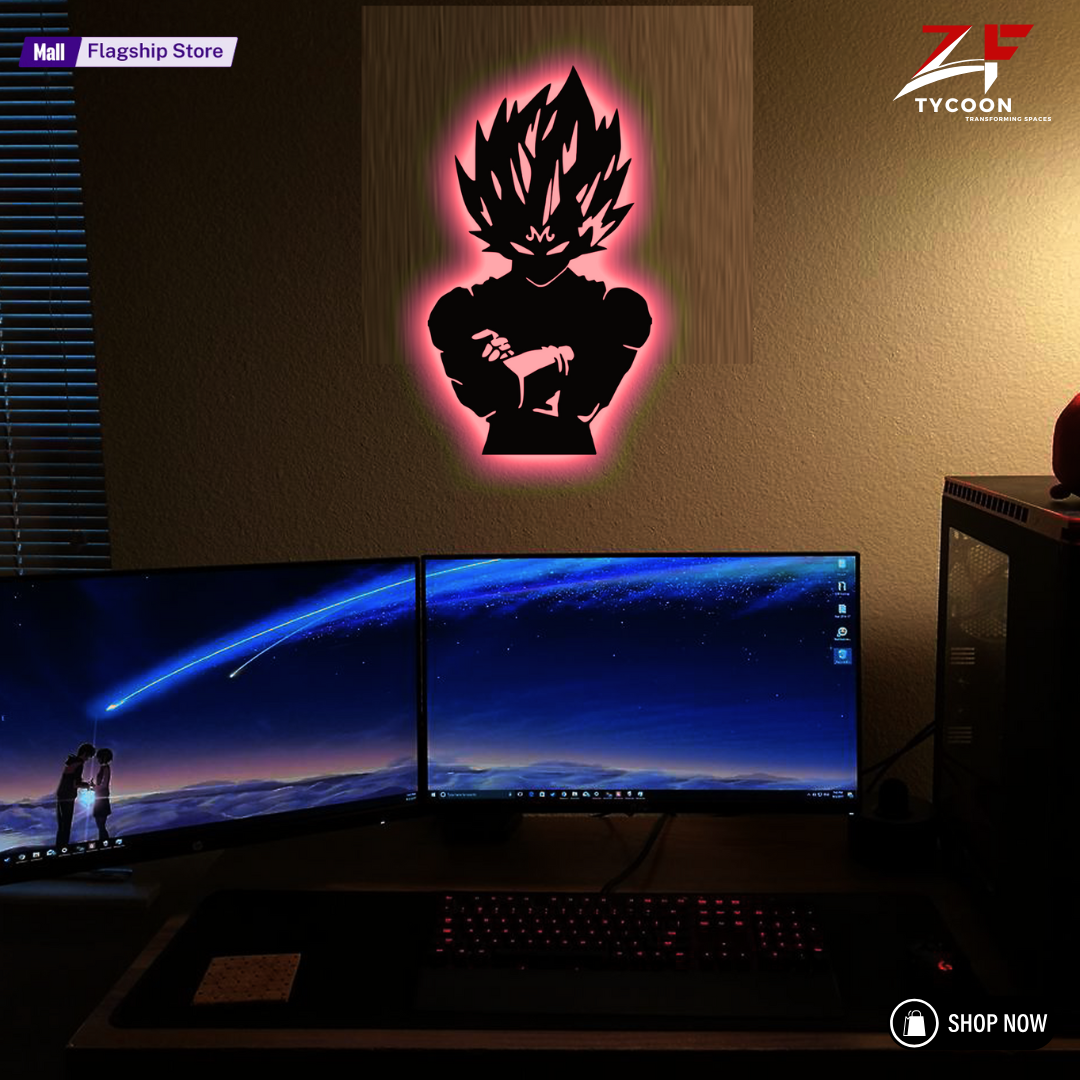 ZF Anime vegeta – goku Cartoon 3D Wall Art Design LED Wooden 7mm Zrk