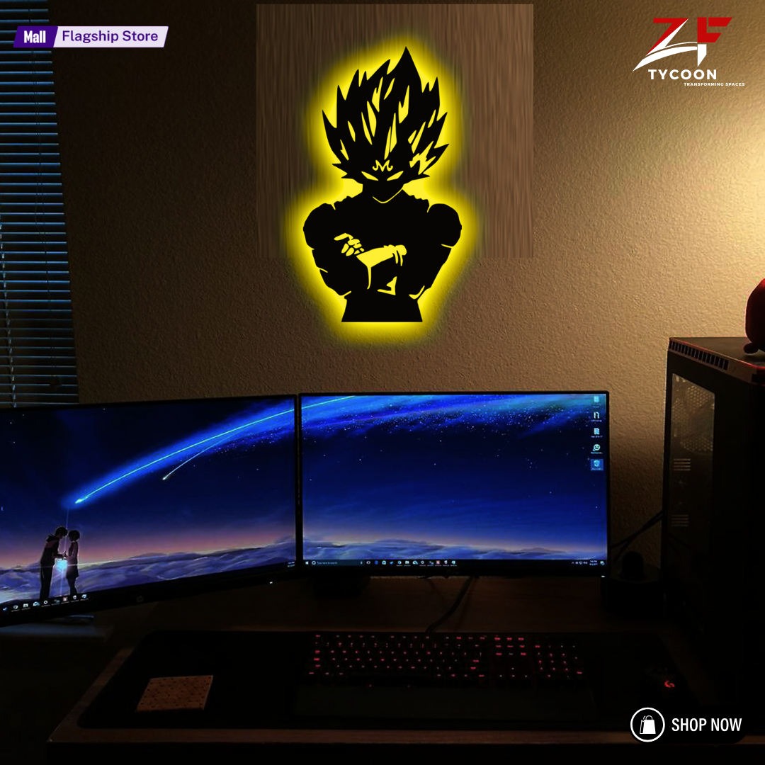 ZF Anime vegeta – goku Cartoon 3D Wall Art Design LED Wooden 7mm Zrk