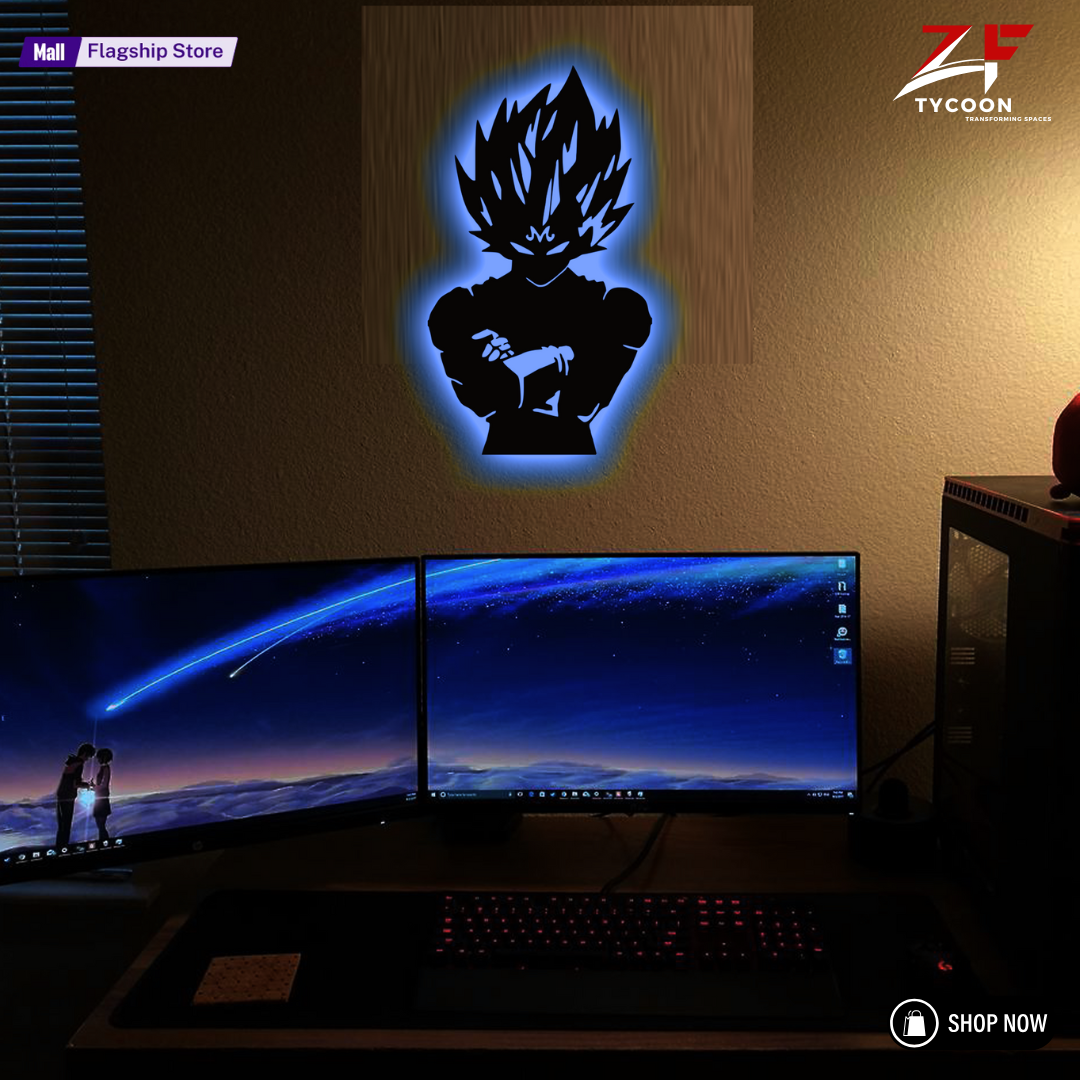 ZF Anime vegeta – goku Cartoon 3D Wall Art Design LED Wooden 7mm Zrk