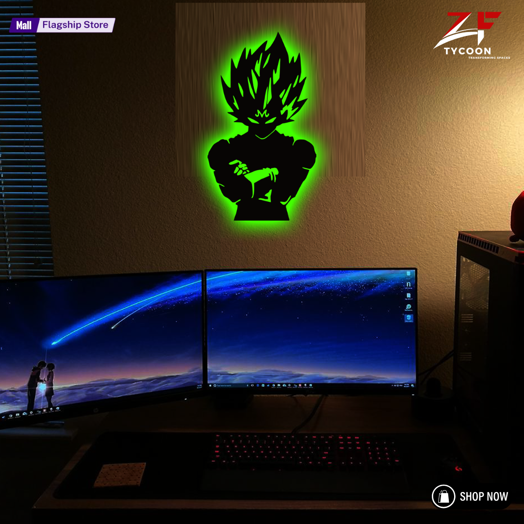 ZF Anime vegeta – goku Cartoon 3D Wall Art Design LED Wooden 7mm Zrk