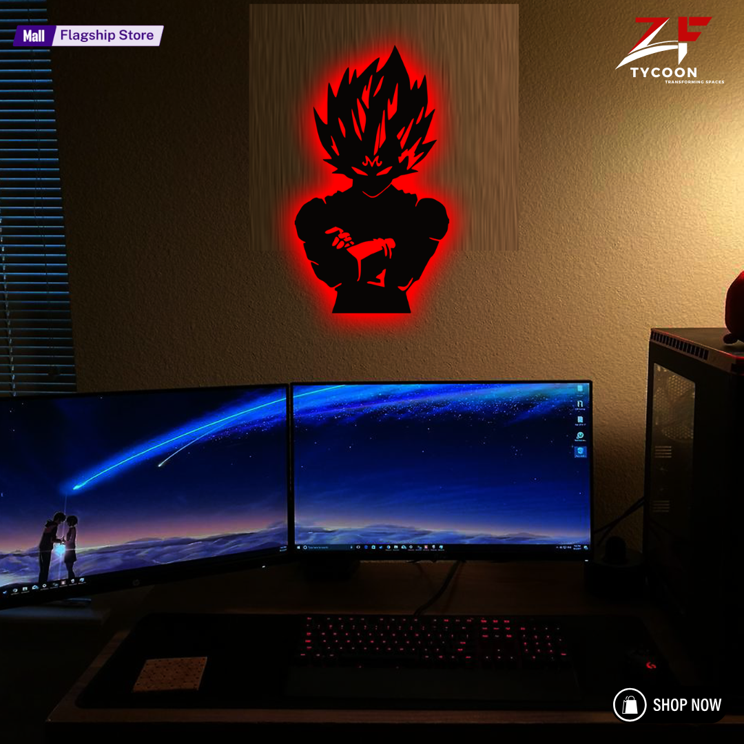 ZF Anime vegeta – goku Cartoon 3D Wall Art Design LED Wooden 7mm Zrk