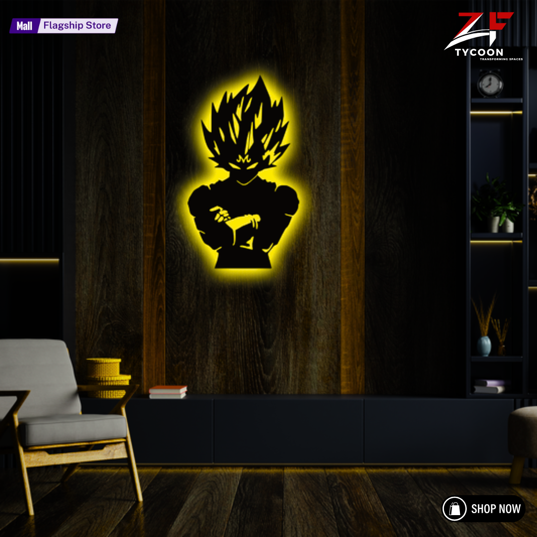 ZF Anime vegeta – goku Cartoon 3D Wall Art Design LED Wooden 7mm Zrk