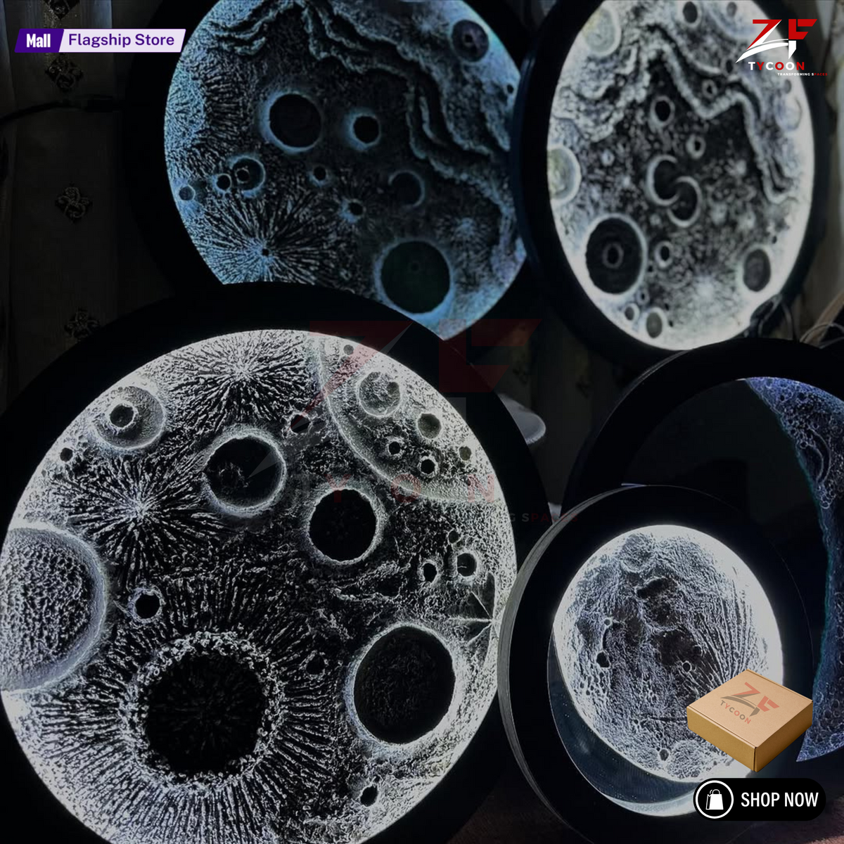 ZF Illuminated moon wall Lamp Designer Creative Art Living Room Wall Hanging Round Moon Decorative Wall Lamp
