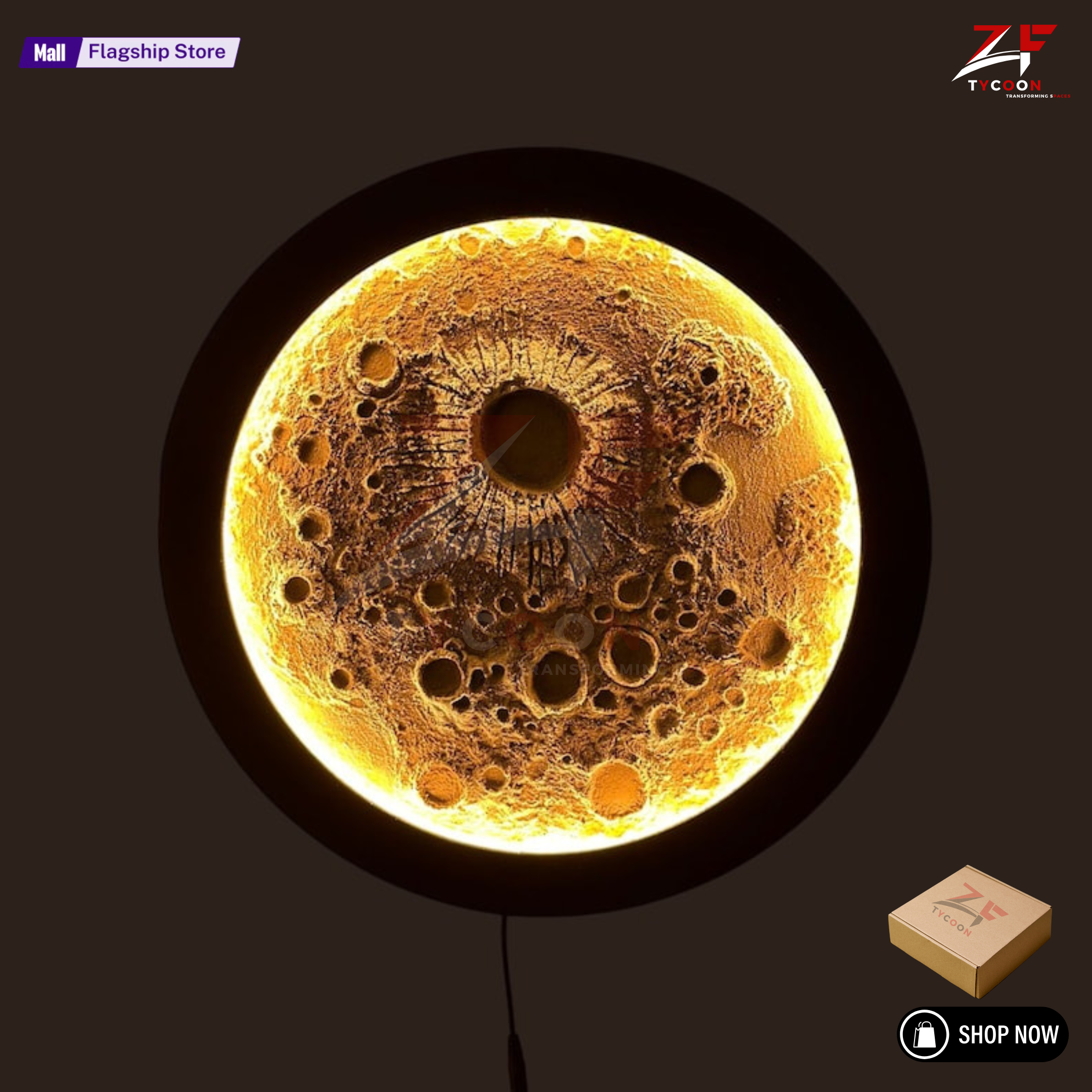 ZF Illuminated moon wall Lamp Designer Creative Art Living Room Wall Hanging Round Moon Decorative Wall Lamp