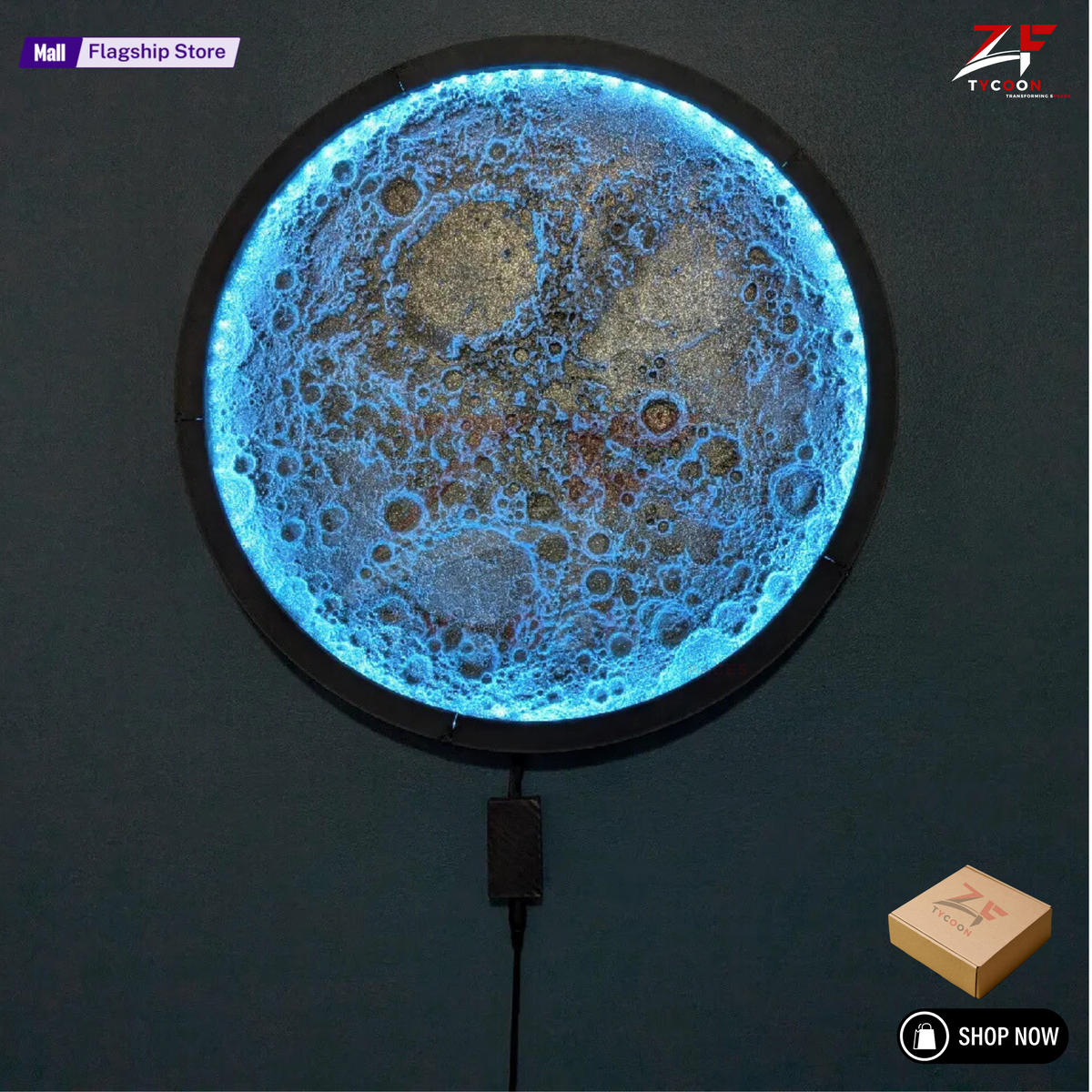 ZF Illuminated moon wall Lamp Designer Creative Art Living Room Wall Hanging Round Moon Decorative Wall Lamp