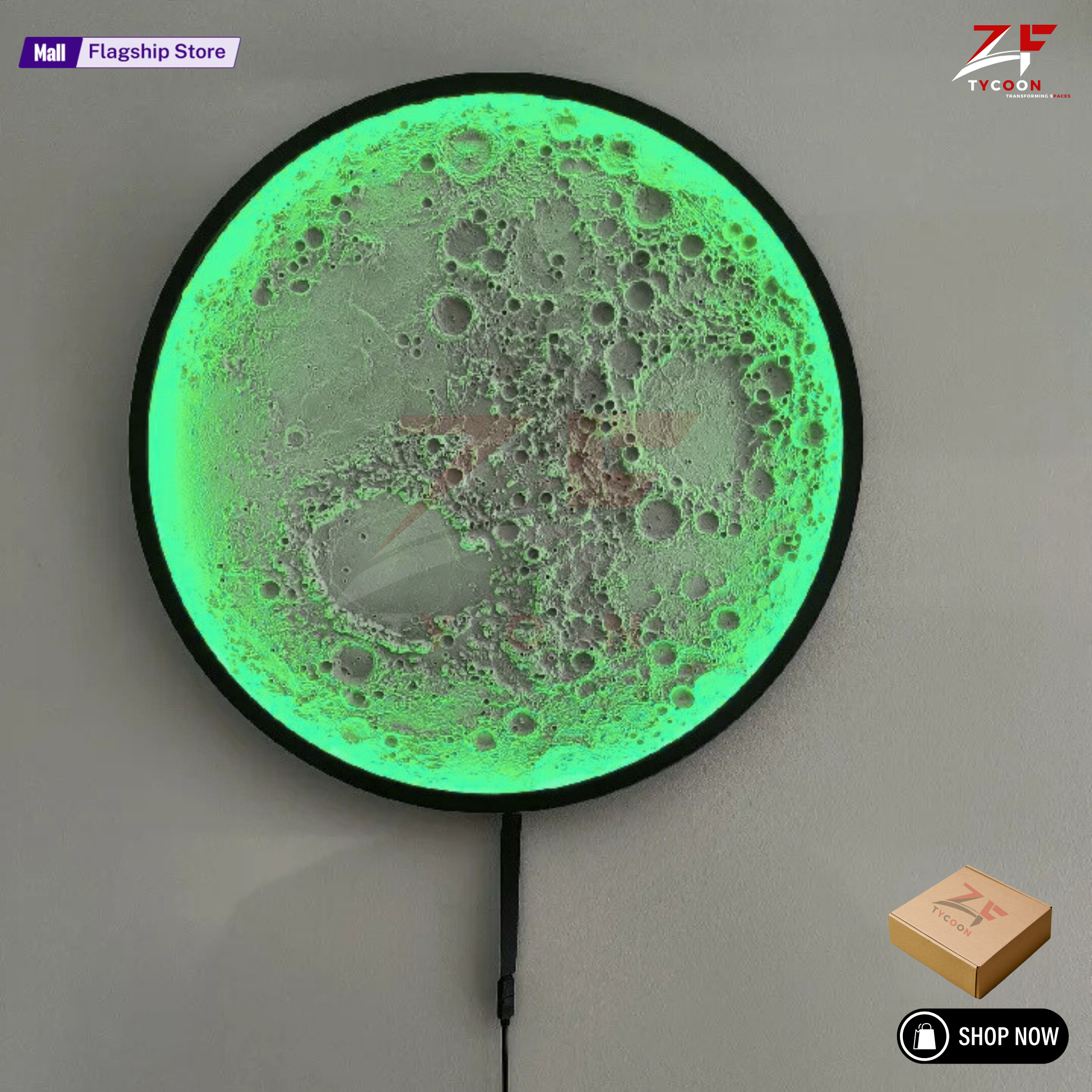 ZF Illuminated moon wall Lamp Designer Creative Art Living Room Wall Hanging Round Moon Decorative Wall Lamp