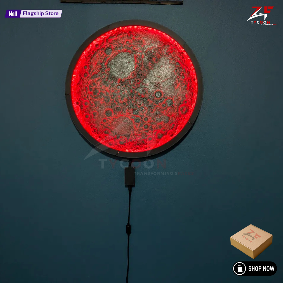 ZF Illuminated moon wall Lamp Designer Creative Art Living Room Wall Hanging Round Moon Decorative Wall Lamp