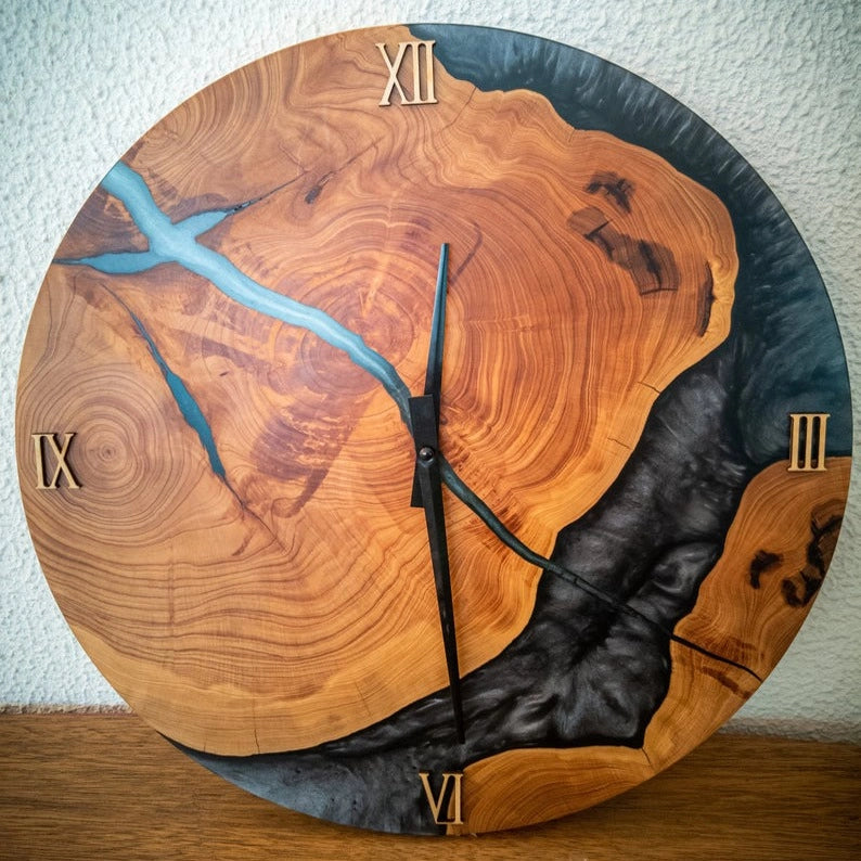 2D Map Wall Clock (Pure Wood)