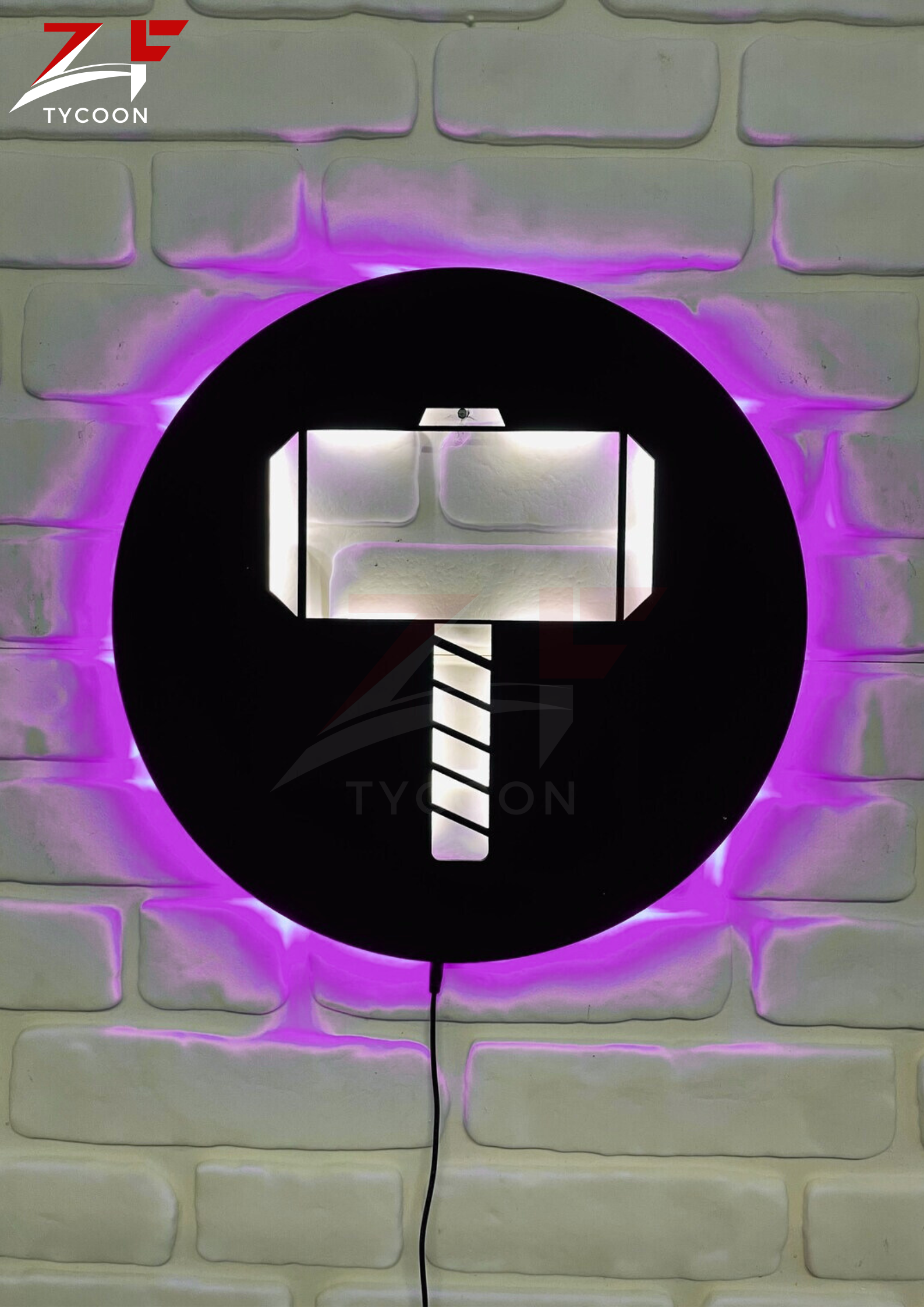 ZF Thor Led Sign, Movie Hero Neon Sign, Marvel Superhero Kids Room, Personalized Gift Wall Decor Sign with led lights