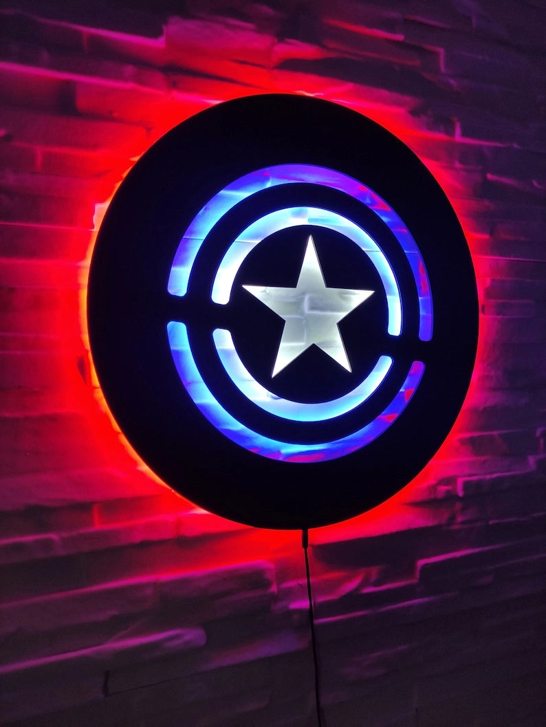 Captain America Shield | Glowing Wall Art