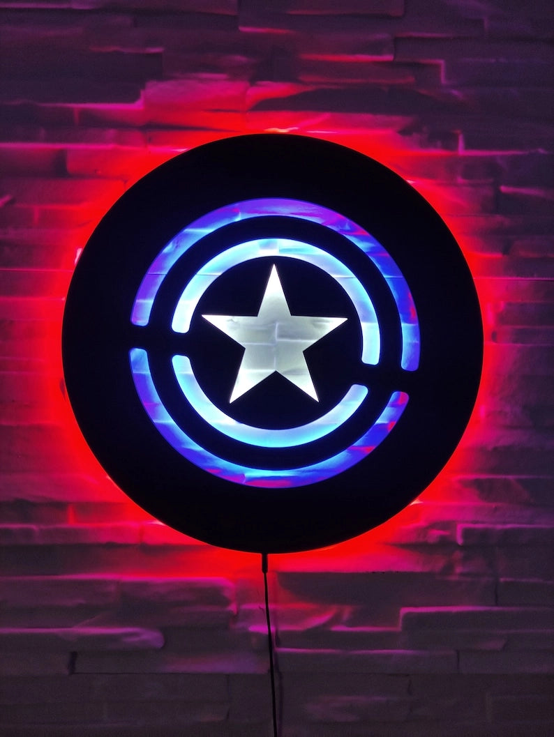 Captain America Shield | Glowing Wall Art