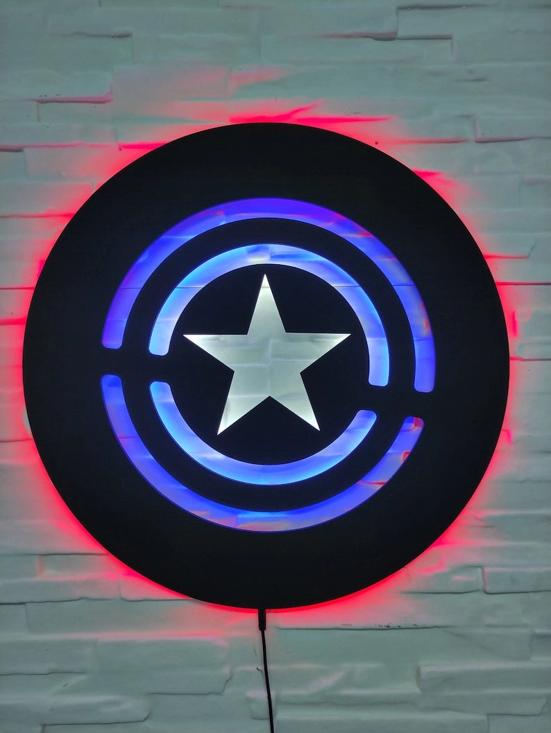 Captain America Shield | Glowing Wall Art