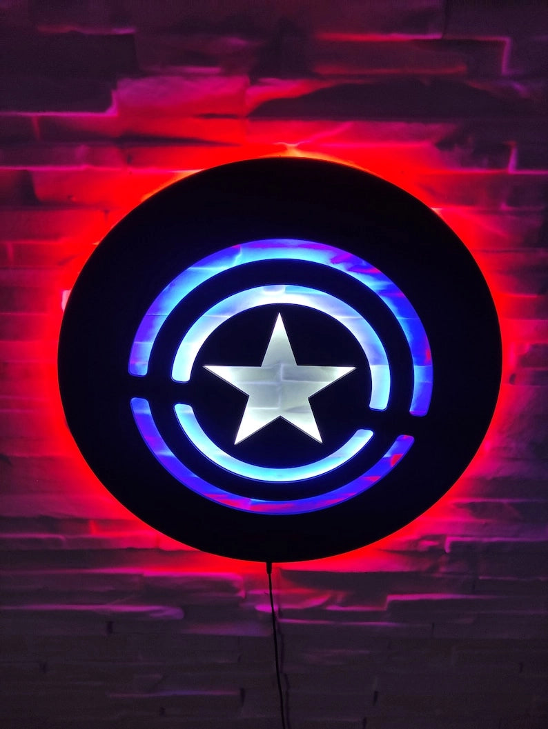 Captain America Shield | Glowing Wall Art