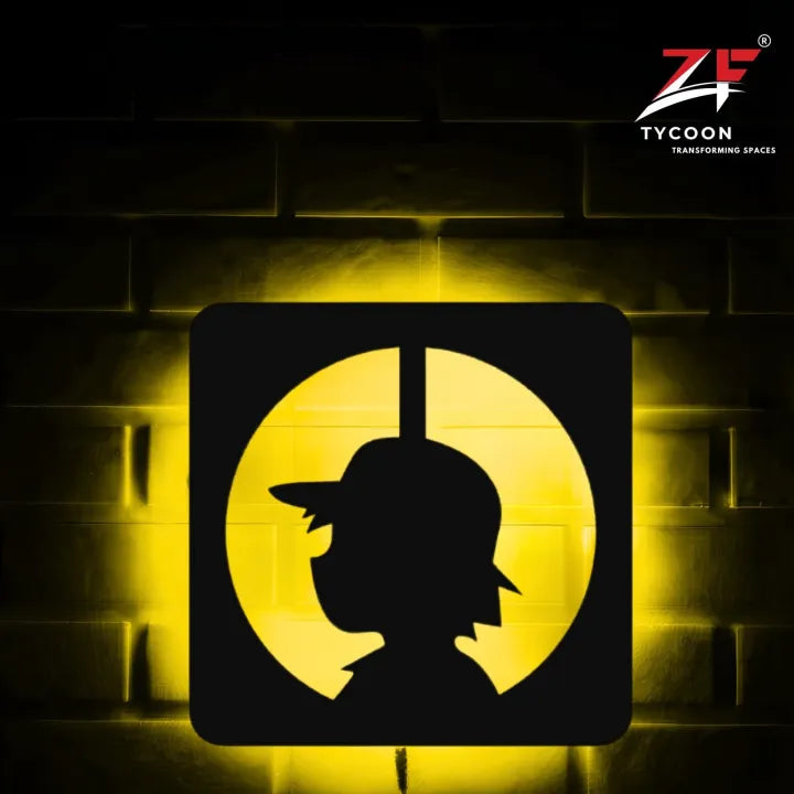 ZF Pikachu Logo Backlight Lamp lED Wooden 7mm Zrk Imported Sheet
