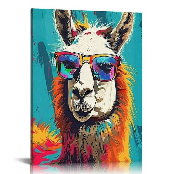 Abstract Goat On Canvas